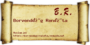 Borvendég Renáta névjegykártya
